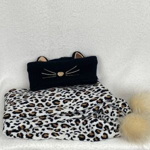 Limited Too kids girls scarf and headband in animal print used